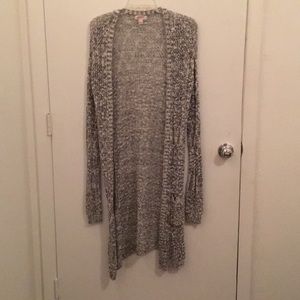 Long grey and black cardigan
